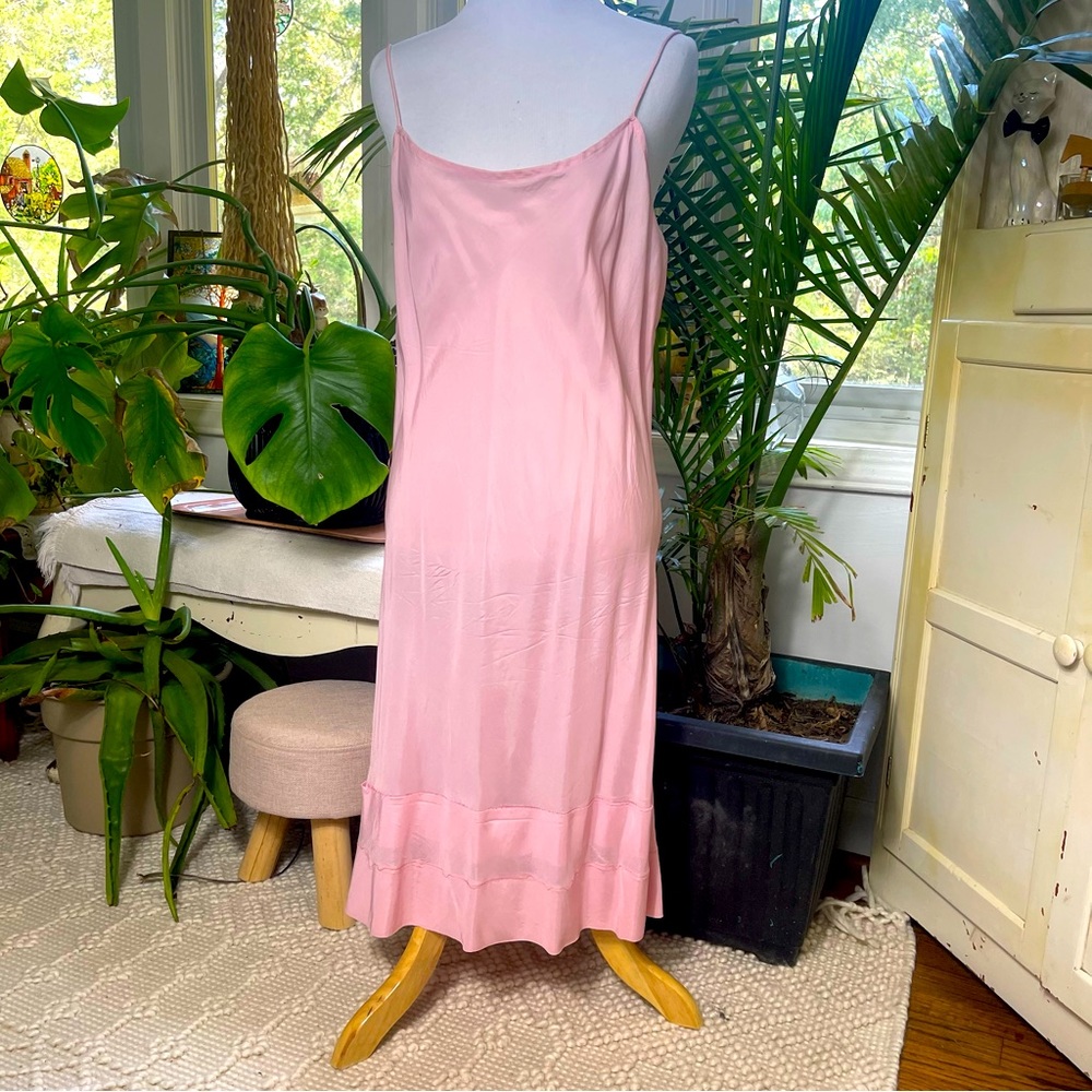 Vintage pink silky slip pajama dress night gown